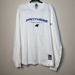 Vintage Carolina Panthers Authentic Reebok NFL Long Sleeve  Large White Game Day